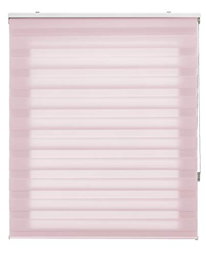 Blindecor | Nacht und Tag Rollo nach Maß | Doppelschicht | Rosa | 115x250cm (BxH) Stoffgröße 112x245cm | Fensterrollos von Blindecor