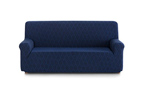 blindecor Picasso Schutzhülle aus elastischem Sofa 3 Sitzer, Stoff, Blau, 90 x 170 x 100 cm von Blindecor