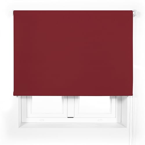 Blindecor Premium lichtdurchlässiges Rollo nach Maß | Dunkelrot | Rollo 100 x 165 cm (Breite x Höhe) Stoffgröße 97 x 160 cm | lichtdurchlässiges Rollo mit 38 mm Rohr, robuster und eleganter von Blindecor