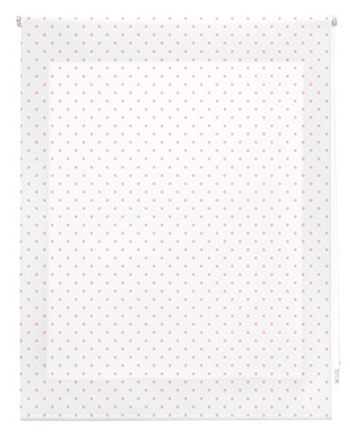 blindecor Rollo Flecken, Textil, weiß pink, 140 x 250 cm von Blindecor