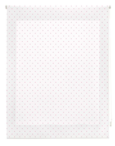 blindecor Rollo Flecken, Textil, weiß rosa, 140 x 180 cm blindecor Rollo Flecken, Textil, weiß rosa, 140 x 180 cm von Blindecor