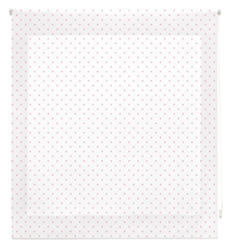 blindecor Rollo Flecken, Textil, weiß rosa, 150 x 180 cm von Blindecor