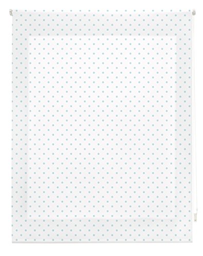 blindecor Rollo Flecken, Textil, weiß türkis, 160 x 250 cm von Blindecor