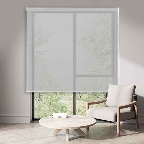 Blindecor | Rollo Modell Egeo | Rollo Screen 5% | 403 Hellgrau - 140 x 180 cm | Stoffmaße 136 x 175 cm. Blindecor | Rollo Modell Egeo | Rollo Screen 5% | 403 Hellgrau - 140 x 180 cm | Stoffmaße 136 x 175 cm. von Blindecor