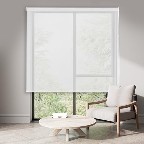 Blindecor | Rollo Modell Egeo | Rollo Screen 5% | 404 Weiß-140 x 250 | Stoffmaße 136 x 245 cm. von Blindecor