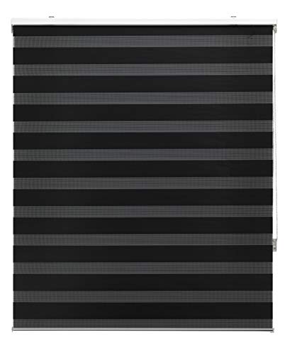 Blindecor | Rollo für Nacht und Tag nach Maß, doppellagig, Schwarz, 145 x 180 cm (Breite x Höhe), Stoffgröße 142 x 175 cm, Fensterrollos Blindecor | Rollo für Nacht und Tag nach Maß, doppellagig, Schwarz, 145 x 180 cm (Breite x Höhe), Stoffgröße 142 x 175 cm, Fensterrollos von Blindecor