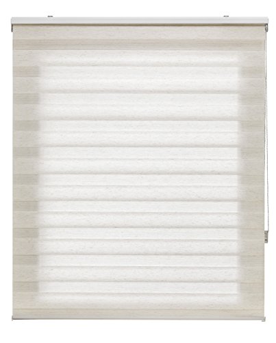 Blindecor Rollo nach Maß für Nacht und Tag - Farbe Leinen, 155 x 250 cm (Breite x Höhe), Stoffgröße 152 x 245 cm, Nacht- und Tagesrollo von Blindecor