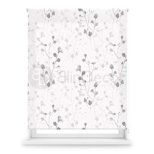 Blindecor Blumen | lichtdurchlässiges Rollo mit Digitaldruck, Modell Bloom | 130 x 180 cm (BxH) | Stoffgröße 127 x 175 cm | Fensterrollos von Blindecor