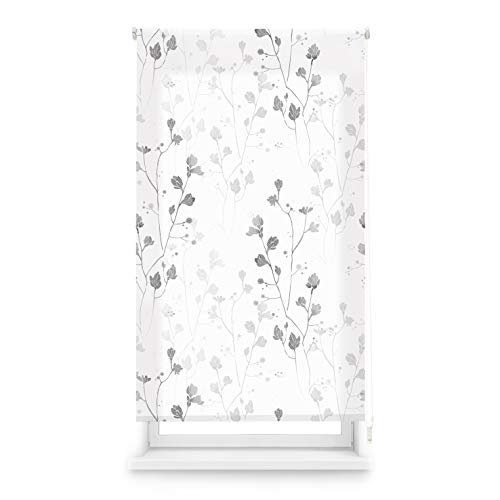 Blindecor Blumen | lichtdurchlässiges Rollo mit Digitaldruck | Modell Bloom | 90 x 180 cm (BxH) | Stoffgröße 87 x 175 cm | Fensterrollos von Blindecor