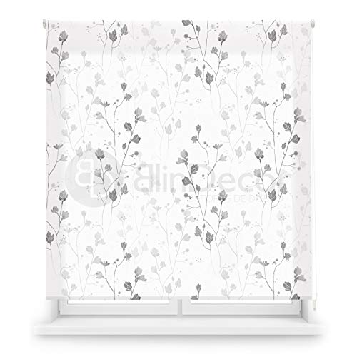 Blindecor Lichtdurchlässiges Rollo mit Digitaldruck Flores - Bloom, Rollo 150 x 180 cm (BxH) Stoffgröße 147 x 175 cm | Digital bedrucktes Rollo von Blindecor