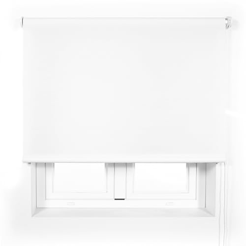 Blindecor Transparentes Premium-Rollo nach Maß, Weiß, 155 x 240 cm (B x H), Stoffgröße 152 x 235 cm, lichtdurchlässiges Rollo mit 38 mm Rohr, robuster und eleganter von Blindecor