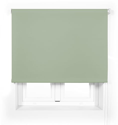 Blindecor Transparentes Premium-Rollo nach Maß | Pastellgrün | Rollo 115 x 165 cm (Breite x Höhe), Stoffgröße 112 x 160 cm, lichtdurchlässig, 38 mm Rohr, widerstandsfähiger und eleganter von Blindecor