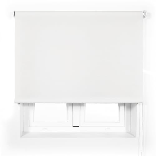 Blindecor Transparentes Premium-Rollo nach Maß | Weiß gebrochen | Rollo 140 x 240 cm (Breite x Höhe), Stoffgröße 137 x 235 cm, lichtdurchlässig, 38 mm Rohr, widerstandsfähiger und eleganter von Blindecor