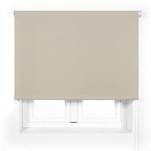 Blindecor Transparentes Premium-Rollo nach Maß | elfenbeinfarben | Rollo 130 x 165 cm (Breite x Höhe), Stoffgröße 127 x 160 cm, lichtdurchlässig, 38 mm Rohr, widerstandsfähiger und eleganter von Blindecor