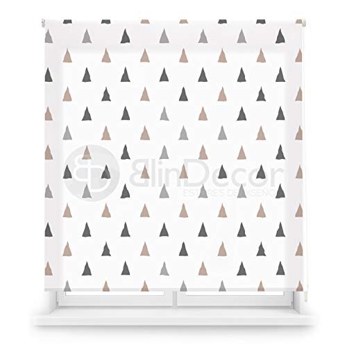 Blindecor Transparentes Rollo mit Digitaldruck Formas - Mountains, Rollo 150 x 180 cm (BxH) Stoffgröße 147 x 175 cm Digital bedrucktes Rollo von Blindecor