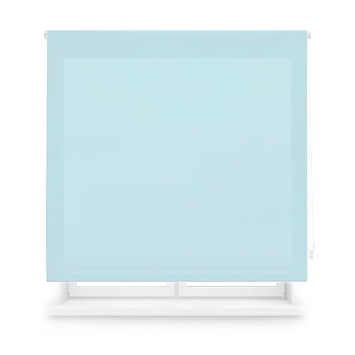 Blindecor Transparentes Rollo nach Maß | Rollo nach Maß | Himmelblau | 70 x 175 cm (Breite x Höhe) Stoffgröße 67 x 170 cm | lichtdurchlässige Rollos für Fenster von Blindecor