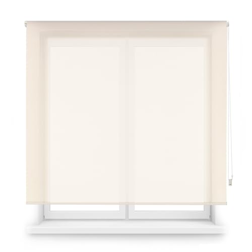 Blindecor Verdunkelungsrollo nach Maß | Beige | Rollo Screen 130 x 180 cm (Breite x Höhe) Stoffgröße 127 x 175 cm | Rollo zum Aufrollen, für Fenster von Blindecor