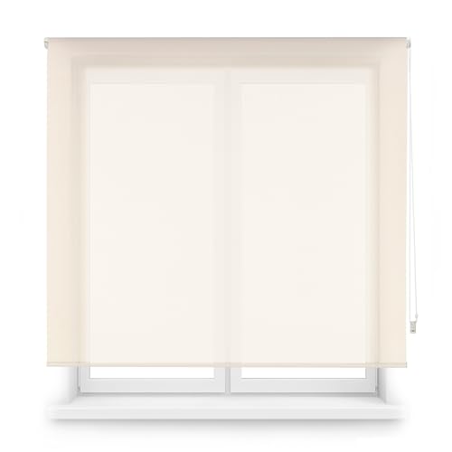 Blindecor Verdunkelungsrollo nach Maß | Farbe Beige | Verdunkelungsrollo 150 x 180 cm (Breite x Höhe) Stoffgröße 147 x 175 cm | Rollo zum Aufrollen, für Fenster von Blindecor