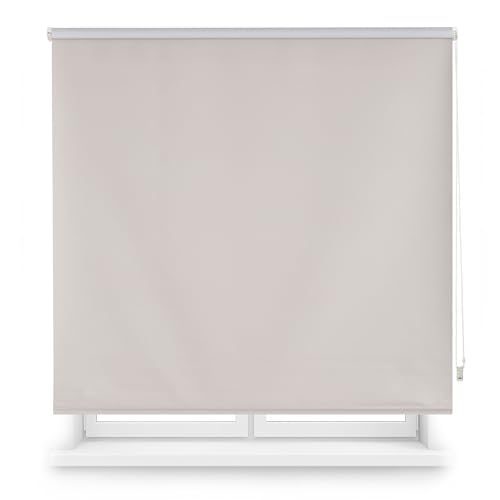 Blindecor Verdunkelungsrollo nach Maß | Grau | 180 x 230 cm (Breite x Höhe) Stoffgröße 177 x 225 cm | Verdunkelungsrollo für Fenster von Blindecor