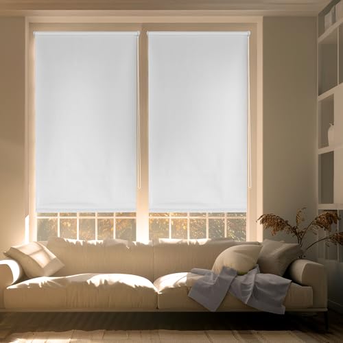 Blindecor Zeus | Verdunklungsrollo ohne bohren - Ekrü, 107 x 180 cm (BxH) | Stoffgröße 104 x 175 cm. Klemmfix thermorollo für fenster von Blindecor
