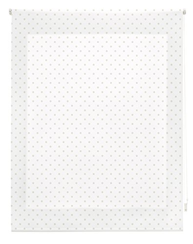 blindecor handschriftlichen Rollo Textil, weiß, beige, 160 x 180 cm von Blindecor