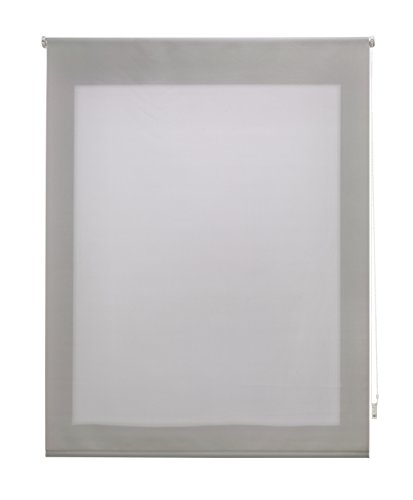 Uniestor Liso | Rollo lichtdurchlässig - Silbergrau, 100 x 250 cm (BxH) | Stoffgröße 97 x 245 cm. Lichtdurchlässiges rollo für fenster von Uniestor