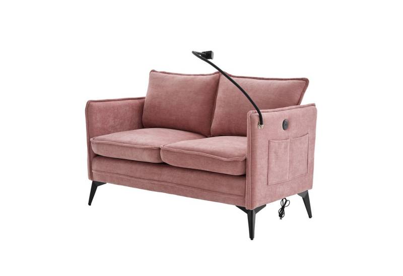 BlingBin 2-Sitzer Sofa Gästesofa Modern Doppelsofa Kleines Stoffsofa, 1er Set 1 Teile, Sessel für Wohnzimmer, Schlafzimmer, Wohnung, Balkon,127 x 69 x 66cm von BlingBin