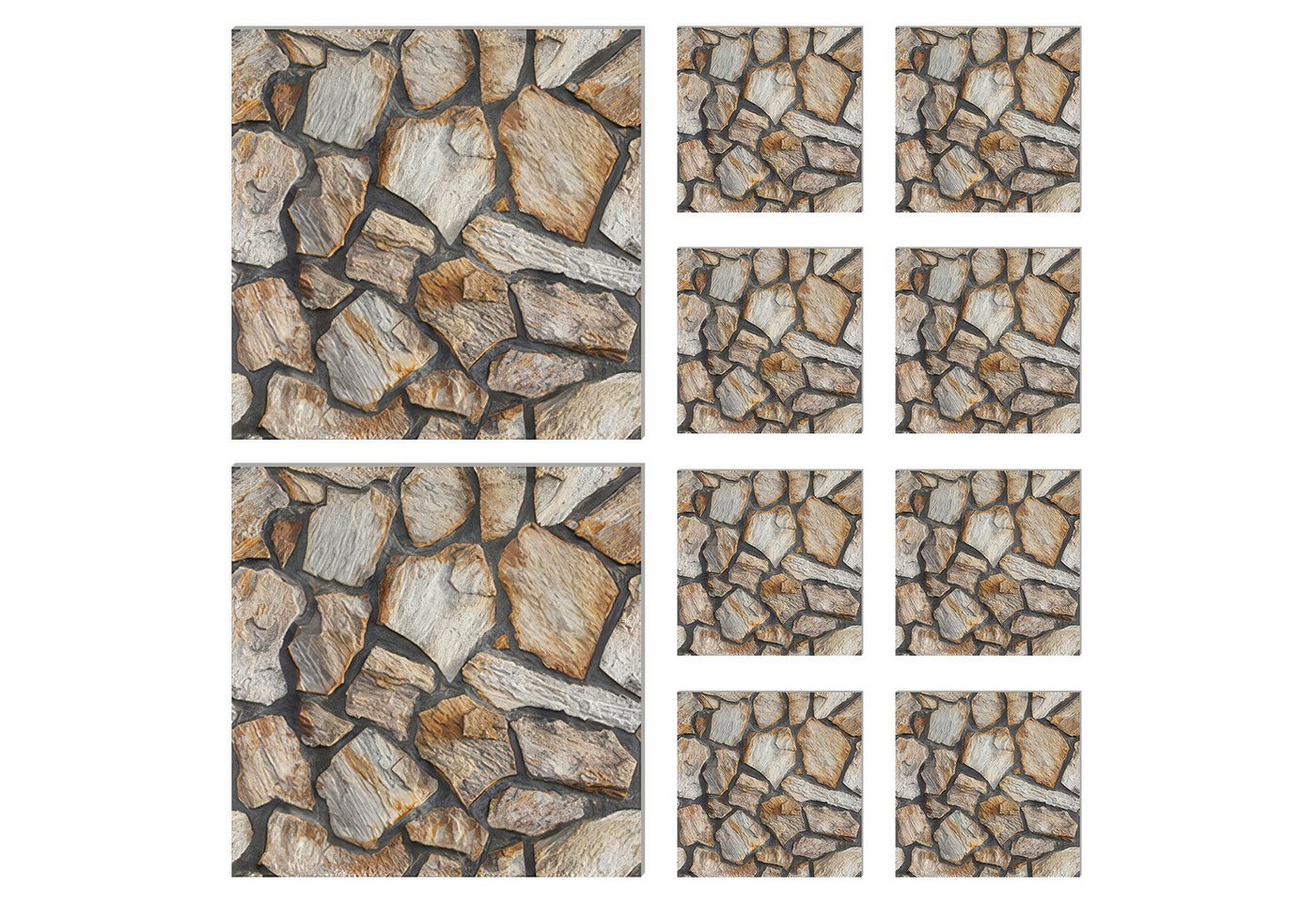 BlingBin 3D Wandpaneel 10 Stück Wandpaneele Selbstklebend 30x30cm PVC Kunststoffpaneel, (1er Set, 10-tlg) von BlingBin
