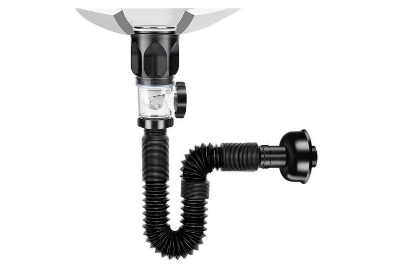 BlingBin Ablaufgarnitur Siphon Bad Waschbecken Ablaufgarnitur, Einziehbarem Ablaufschlauch (1er Set, 1-St., Für Abflusseinlässe Mit Einem Durchmesser Von 30-35MM) Geruchs, Insektenschutz, Ausziehbar Von 230-800Mm von BlingBin