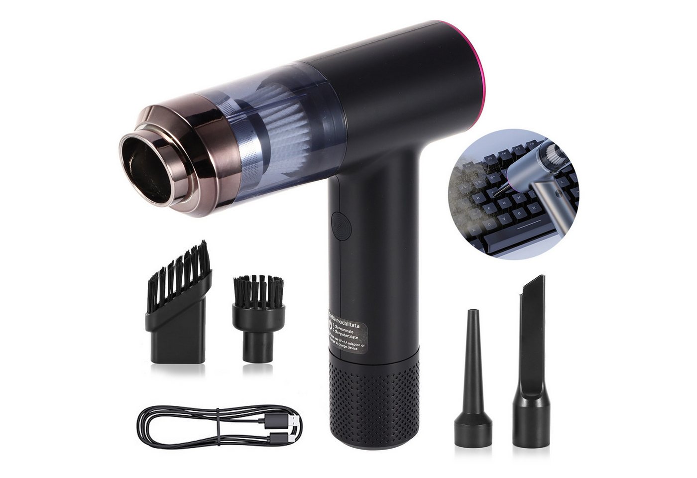 BlingBin Akku-Handstaubsauger 11000PA kabelloser Handstaubsauger Akku mit USB-C Schnellladung, 120 W, beutellos, Auto Staubsauger Stark Waschbar mit HEPA-Filter BlingBin Akku-Handstaubsauger 11000PA kabelloser Handstaubsauger Akku mit USB-C Schnellladung, 120 W, beutellos, Auto Staubsauger Stark Waschbar mit HEPA-Filter von BlingBin