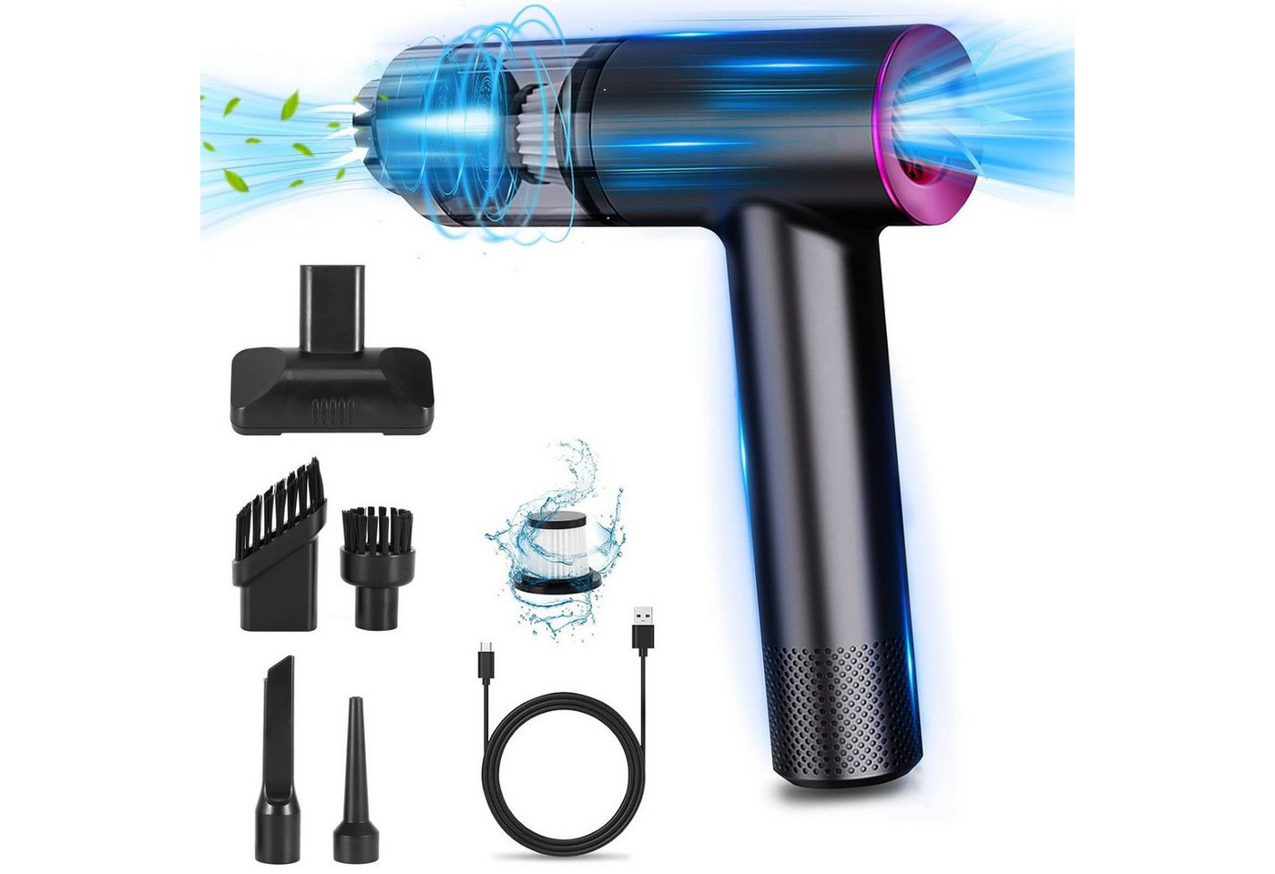 BlingBin Akku-Handstaubsauger 12000PA kabelloser Handstaubsauger 4000mAh mit USB-C Schnellladung, 120 W, beutellos, Auto Staubsauger Stark Waschbar mit HEPA-Filter BlingBin Akku-Handstaubsauger 12000PA kabelloser Handstaubsauger 4000mAh mit USB-C Schnellladung, 120 W, beutellos, Auto Staubsauger Stark Waschbar mit HEPA-Filter von BlingBin