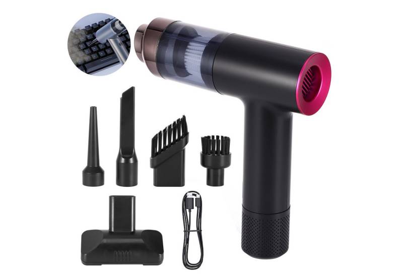 BlingBin Akku-Handstaubsauger 2 in 1 Auto-Staubsauger, 11000Pa Tragbar Handstaubsauger Kabellos, 80 W, Beutellos, Aufladbar Tragbar Leicht Mini Staubsauger, für Auto, Küche, Tierhaare von BlingBin