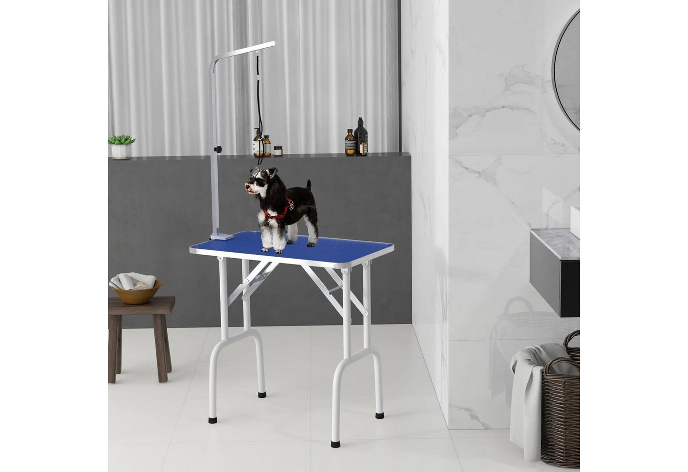 BlingBin Arbeitstisch Trimmtisch klappbar Tierpflegetisch Schertisch Pflegetisch (1er Set, 1-St., 81 x 48,5 x 80 cm), Haustier-Pflegetisch für Hunde Katzen zum Frisieren, Waschen von BlingBin