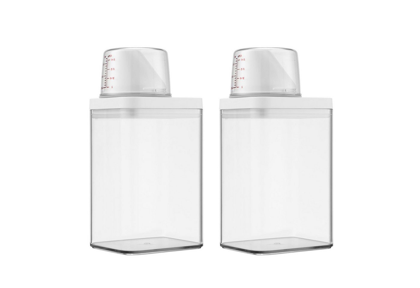 BlingBin Aufbewahrungsbox Waschmittelspender Waschmittel Aufbewahrung Wiederverwendbar (2er Set, 2 St., 2pcs), mit Messbecher Mehrzweck Waschpulver Spender Waschmittelbox von BlingBin