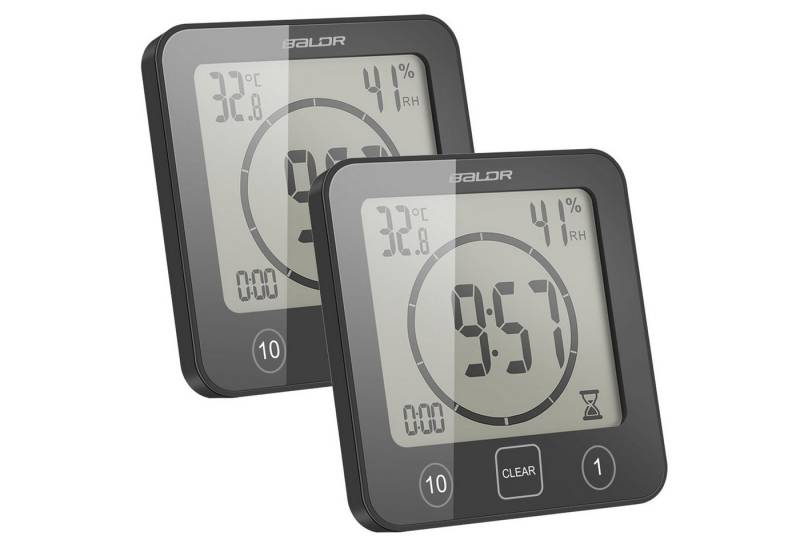 BlingBin Badezimmeruhr Wasserdichte Duschuhr, Badezimmer-Timer-Wecker mit LCD-Anzeige (Timer-Steuerung Countdown-Timer-Uhr für Kitchen Badezimmer, 2 Stück) von BlingBin