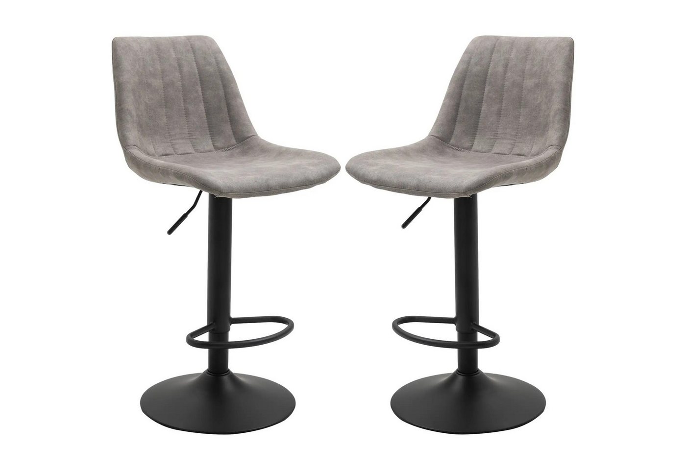 BlingBin Barhocker 2er Set, Gepolstert Barstuhl, Höhenverstellbar Küchenstühle (1er set, 2 St., 43L x 46.5W x 89-110H cm), mit Fußstütze, 360° Drehbar, Tresenhocker für Küche, Wohnzimmer von BlingBin
