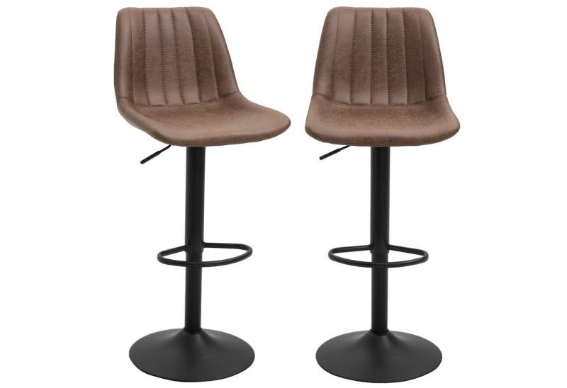 BlingBin Barhocker 2er Set, Gepolstert Barstuhl, Höhenverstellbar Küchenstühle (1er set, 2 St., 43L x 46.5W x 89-110H cm), mit Fußstütze, 360° Drehbar, Tresenhocker für Küche, Wohnzimmer von BlingBin