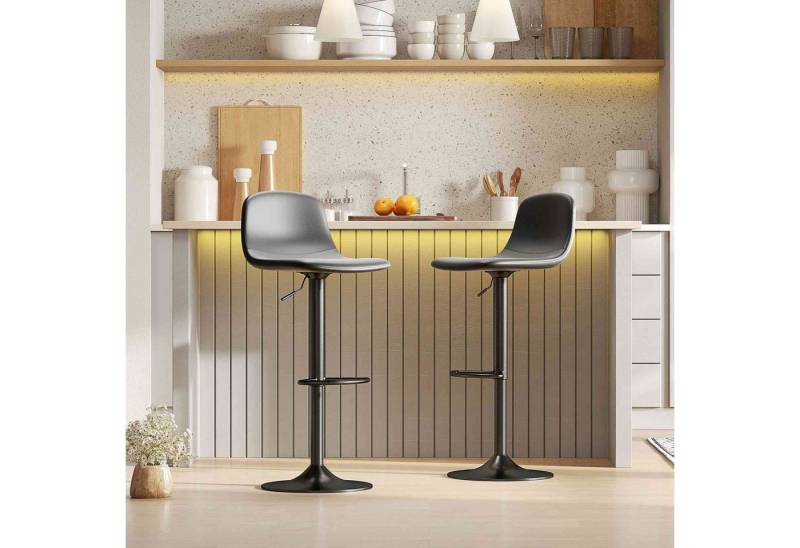 BlingBin Barhocker 2er-Set Barstühle (1 St., drehbar,mit Rückenlehne und Fußstütze,Metallbasis), 44x40,5x104cm,Schwarz von BlingBin