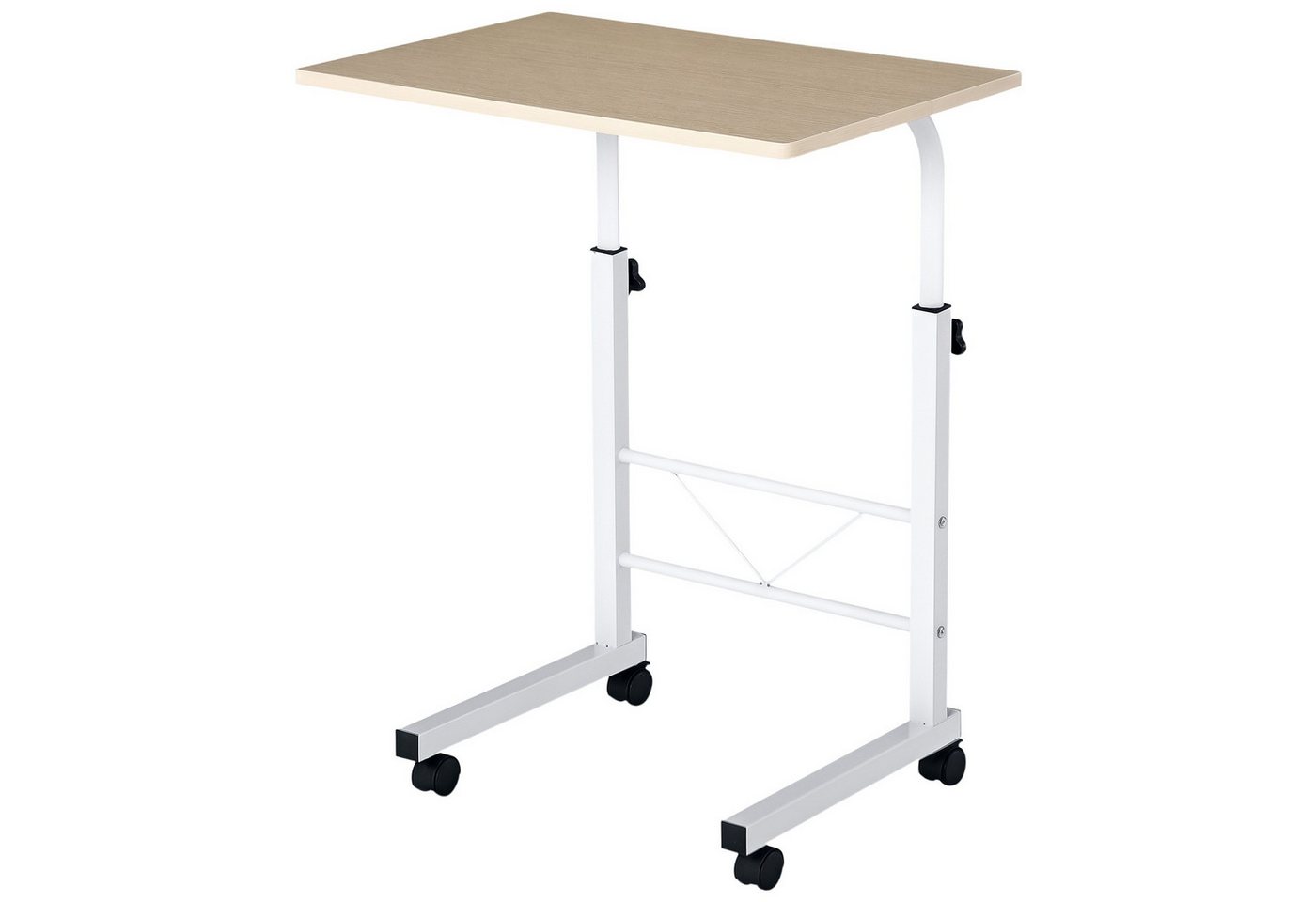 BlingBin Beistelltisch Höhenverstellbarer Couchtisch, Mobiler Endschreibtisch mit Rädern (C-Tische mit Feststellbremsen, Nachttisch Schreibtisch Sofatisch, 1-St., Gesamtmaße: 60cm x 40cm x 78H cm, Belastbarkeit: 20kg), Laptoptisch für Büro und Zuhause, Spanplatte Stahl, Weiße Ahornfarbe BlingBin Beistelltisch Höhenverstellbarer Couchtisch, Mobiler Endschreibtisch mit Rädern (C-Tische mit Feststellbremsen, Nachttisch Schreibtisch Sofatisch, 1-St., Gesamtmaße: 60cm x 40cm x 78H cm, Belastbarkeit: 20kg), Laptoptisch für Büro und Zuhause, Spanplatte Stahl, Weiße Ahornfarbe von BlingBin