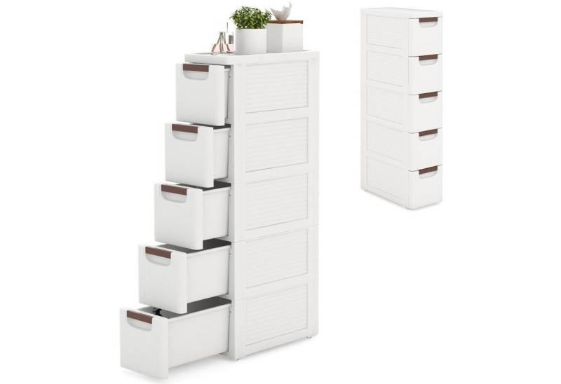 BlingBin Beistellwagen Schmaler Nischenschrank auf Rollen Rollschrank mit 4/5 Schubladen, (1er Set, 1 St., 42 x 19 x 91 cm), Nischenwagen Nischenregal Apothekerschrank Badezimmerschrank von BlingBin