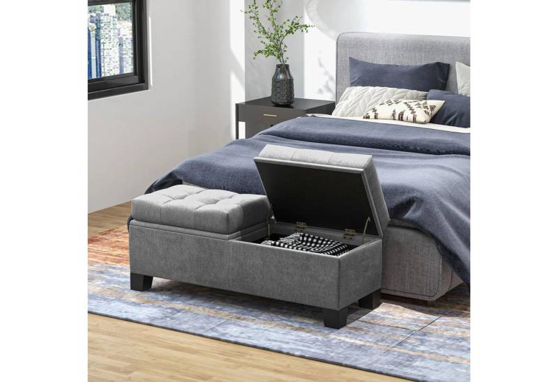 BlingBin Bettbank Polsterbank mit Stauraum und Deckel auch als Garderobenbank geeignet (1er Set, 1-St., 116B x 41T x 47H cm), Truhenbank, Aufbewahrungsbank für Wohnzimmer, Schlafzimmer von BlingBin