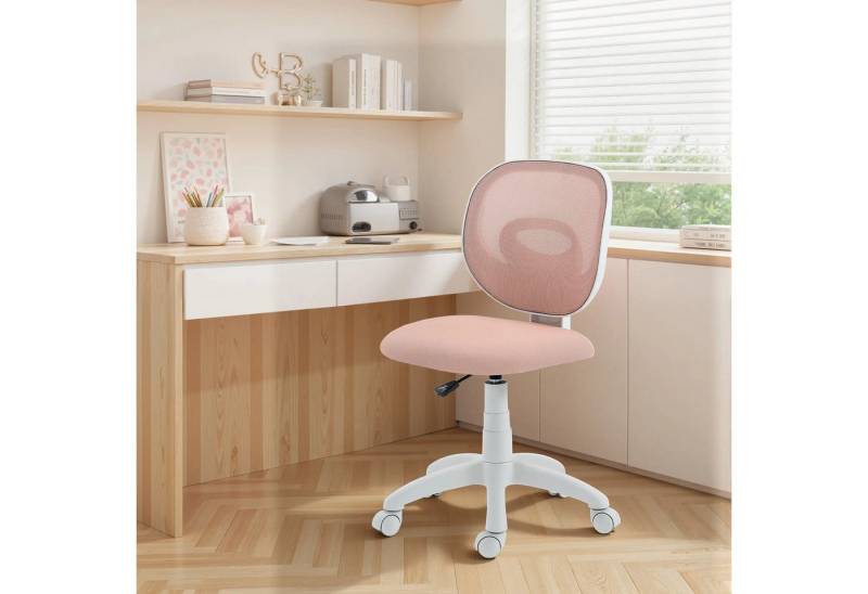 BlingBin Bürostuhl Ergonomischer Schreibtischstuhl mit C-förmiger Rückenstütze (1er Set, 1 St), Höhenverstellbar Armlos Drehstuhl, Gepolstert Computerstuhl von BlingBin