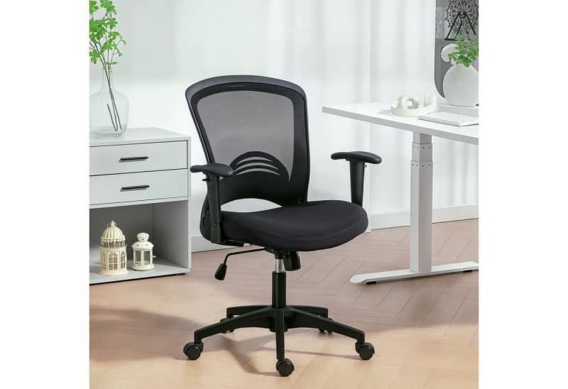 BlingBin Bürostuhl Ergonomischer Schreibtischstuhl mit höhenverstellbar Armlehne (1 Stück, 1 St), mit Wippfunktion, Lendenwirbelstütze, Computerstuhl mit Netzbespannung von BlingBin