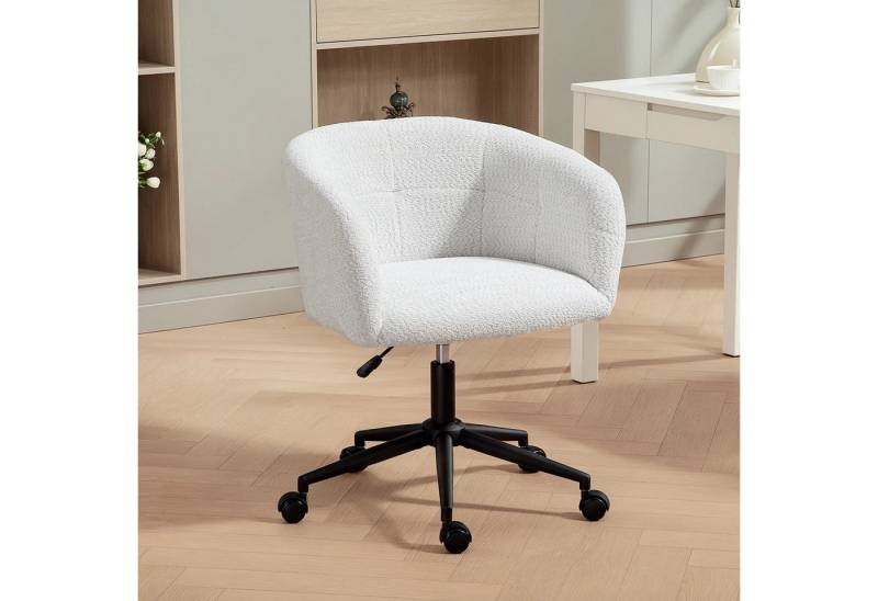 BlingBin Bürostuhl Polsterstuhl Drehstuhl Schreibtischstuhl (1 St), Wannen-Design,65x59x85cm,Creme+Schwarz von BlingBin