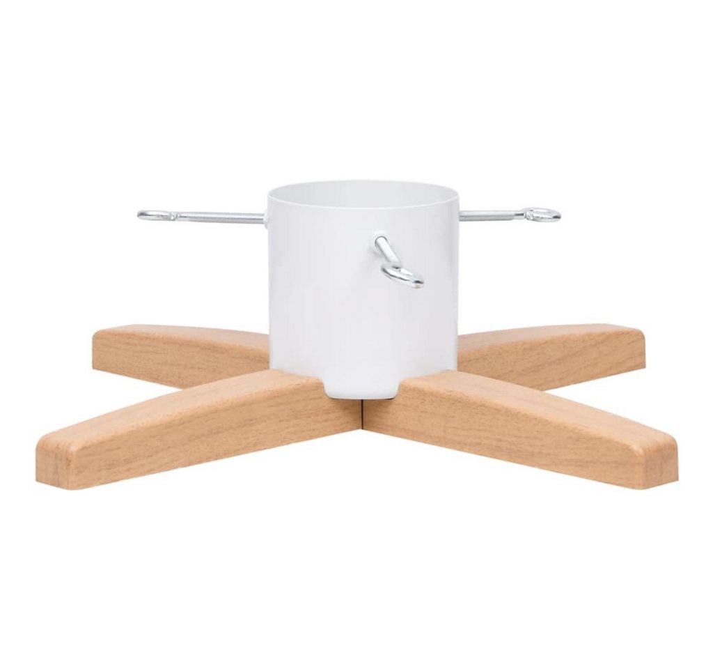 BlingBin Christbaumständer Weihnachtsbaumständer, Passend für Einen Echten Baum (1er Set, 1-tlg., Abmessungen: 55 x 55 x 15,5 cm (L x B x H), Geeigneter Stammdurchmesser von 50-110 mm, Weiß und Braun von BlingBin