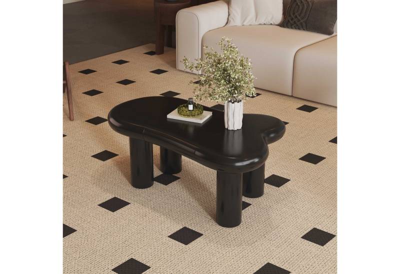 BlingBin Couchtisch Kaffeetisch Beistelltisch Wohnzimmertisch (1-St., mit 16-farbiger LED-Beleuchtung,Schublade), Cloud-Form,MDF,98×65,5×40cm,Tragfähigkeit 80 kg von BlingBin