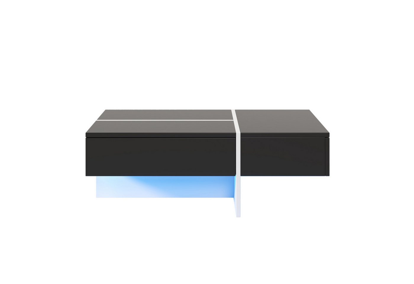 BlingBin Couchtisch Wohnzimmertisch (1-St., 100 L x 50 B x 31H cm), doppelseitigen Schubladen, Push-and-Pull-Design von BlingBin