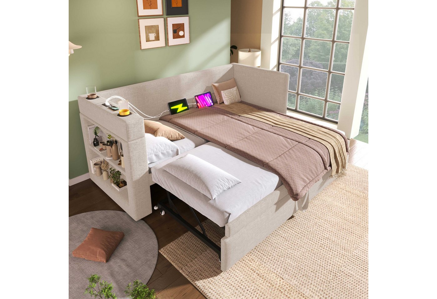 BlingBin Daybett Einzelbett Schlafsofa (1 tlg), Flexibles Sofa für Gäste- und Wohnzimmer von BlingBin