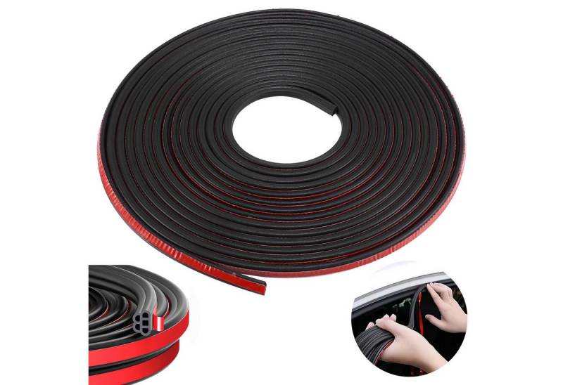 BlingBin Dichtungsband 10M Autotür Türdichtung Gummidichtung, Auto Türdichtung Selbstklebend, (1er Set, 1-St., 5 Löcher Akustische Gummidichtung Wasserdicht), Gummi Dichtungsband Selbstklebend für Autos, Boote, Wohnmobile, Auto von BlingBin