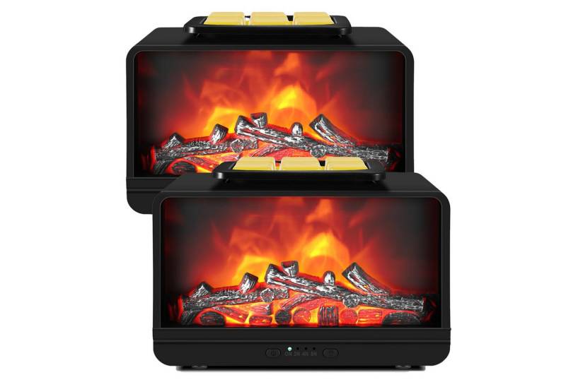 BlingBin Duftlampe Kamin Elektrische Duftlampe für Wachs mit Dimmen und Timing (1er Set, 2 St., 1pcs), Dynamischer Flamme Duftwachs Lampe für Zuhause, Schlafzimmer, Büro von BlingBin